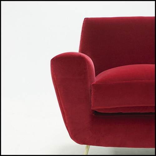 Armchair with structure in solid wood covered with high quality ruby velvet fabric 176-Ruby