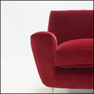 Armchair with structure in solid wood covered with high quality ruby velvet fabric 176-Ruby