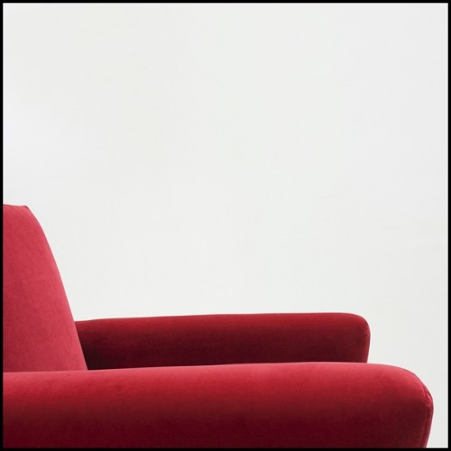 Armchair with structure in solid wood covered with high quality ruby velvet fabric 176-Ruby