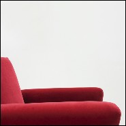Armchair with structure in solid wood covered with high quality ruby velvet fabric 176-Ruby