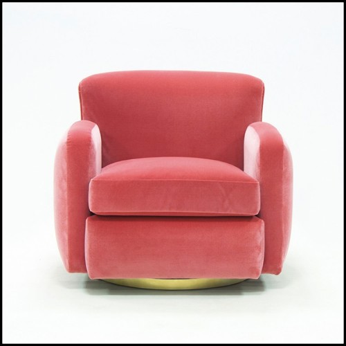 Fauteuil avec structure en bois massif recouvert de velours Darling de haute qualité 176-Darling