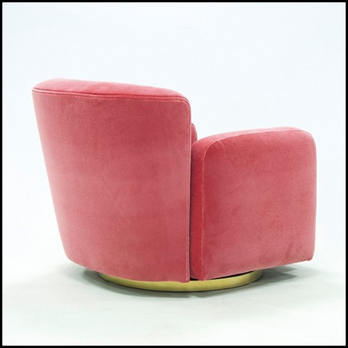 Armchair with structure in solid wood covered with high quality Darling velvet fabric 176-Darling