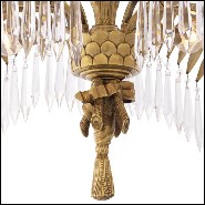 Lustre avec structure en laiton finition vintage et verre cristal 24-Crystal Palms S