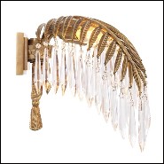 Wall Lamp with structure in brass vintage finish and crystal glass 24-Crystal Palms