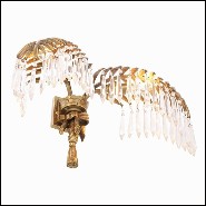 Wall Lamp with structure in brass vintage finish and crystal glass 24-Crystal Palms