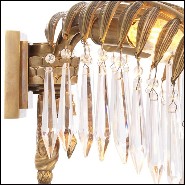 Wall Lamp with structure in brass vintage finish and crystal glass 24-Crystal Palms