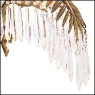 Wall Lamp with structure in brass vintage finish and crystal glass 24-Crystal Palms