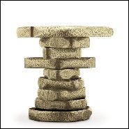 Table d'appoint avec structure en placage de palissandre et de bois de noyer avec laiton massif 155-Walnut Slices