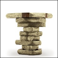 Table d'appoint avec structure en placage de palissandre et de bois de noyer avec laiton massif 155-Walnut Slices