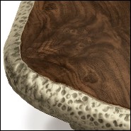 Table d'appoint avec structure en placage de palissandre et de bois de noyer avec laiton massif 155-Walnut Slices