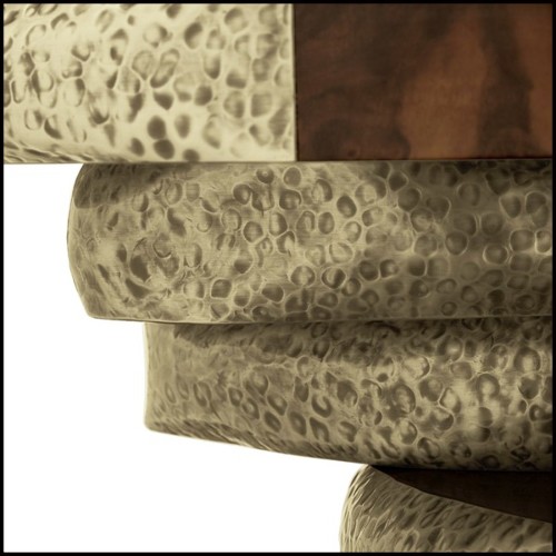 Table d'appoint avec structure en placage de palissandre et de bois de noyer avec laiton massif 155-Walnut Slices