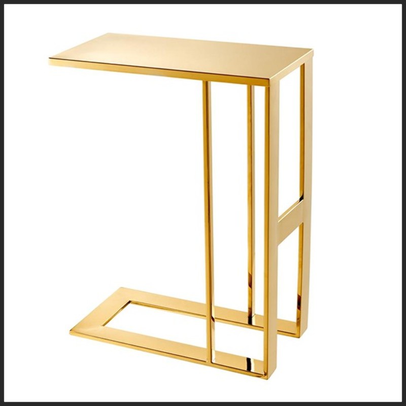 Side table with structure in stainless steel gold finish 24-All Gold