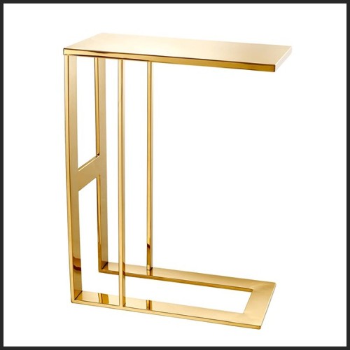 Table d'appoint avec structure en acier inoxydable finition Gold 24-All Gold