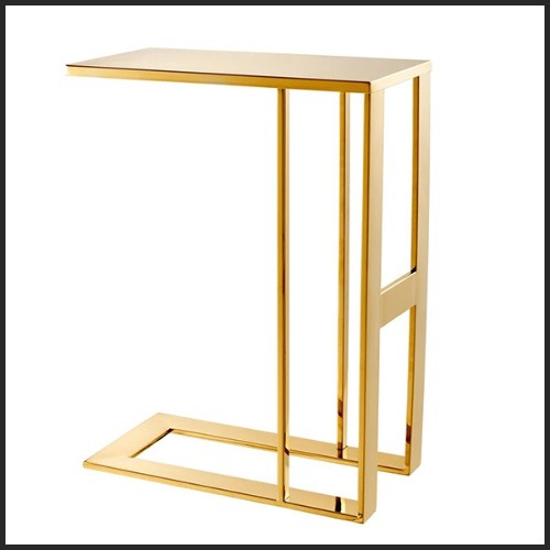 Table d'appoint avec structure en acier inoxydable finition Gold 24-All Gold