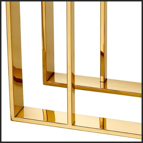 Table d'appoint avec structure en acier inoxydable finition Gold 24-All Gold