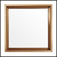 Miroir avec cadre en verre miroir ambré et verre clair 24-Square Amber