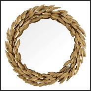 Mirror with frame in antique gold finish 24-Laurels