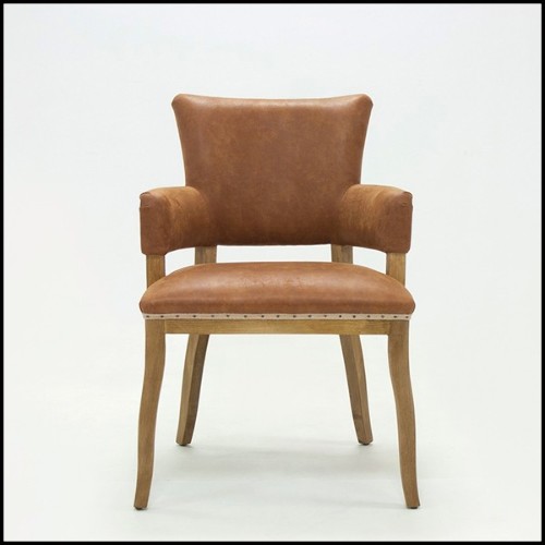 Diesel Brown Chair with Natural Genuine Leather 176-Diesel Brown