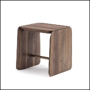 Tabouret en bois de noyer massif poli traité à l'extrait de pin naturel 154-Pampa