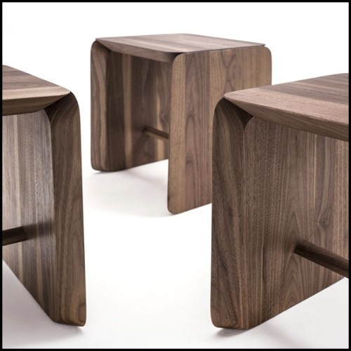 Stool in Solid Walnut Wood 154-Pampa