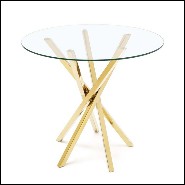 Side table with base in metal in gold finish 162-Eclipse