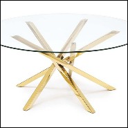 Table basse avec piétement en métal finition Gold 162-Eclipse