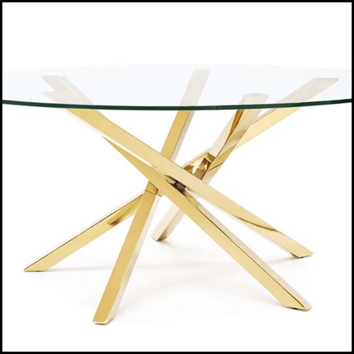 Table basse avec piétement en métal finition Gold 162-Eclipse