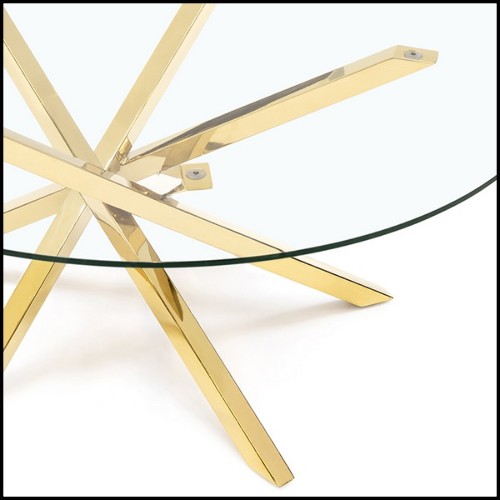 Table basse avec piétement en métal finition Gold 162-Eclipse