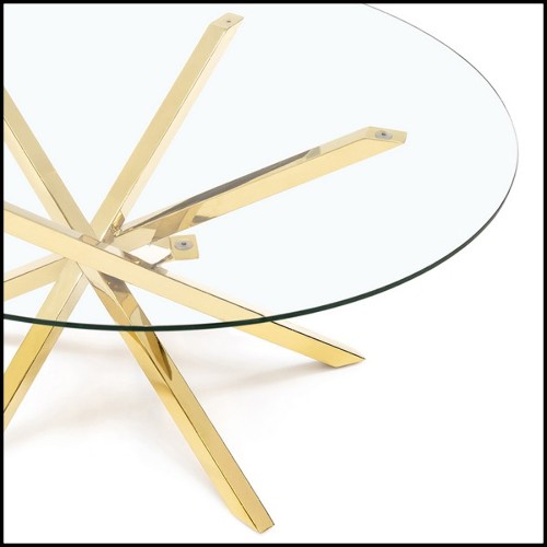 Table basse avec piétement en métal finition Gold 162-Eclipse