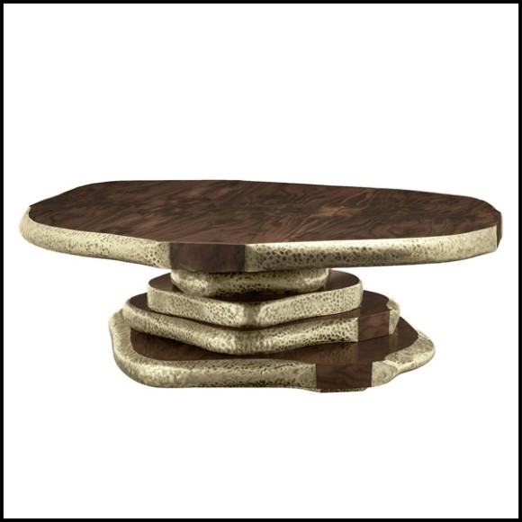 Walnut Slices Brassed Coffee Table 155-Walnut Slices