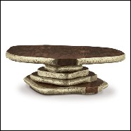 Walnut Slices Brassed Coffee Table 155-Walnut Slices