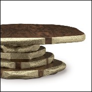 Walnut Slices Brassed Coffee Table 155-Walnut Slices