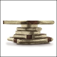 Walnut Slices Brassed Coffee Table 155-Walnut Slices