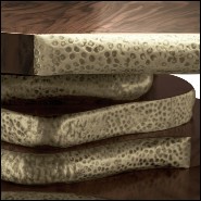 Walnut Slices Brassed Coffee Table 155-Walnut Slices