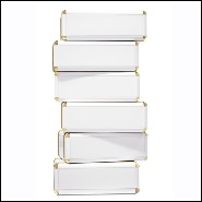 White Flight Case Shelf of 6 Drawers in White Lacquered Finish 177-White Flight Case of 6