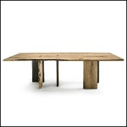 Natural and Burnt Oak Raw Dining Table 154-Oak Raw