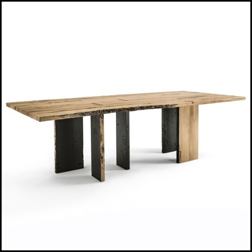 Natural and Burnt Oak Raw Dining Table 154-Oak Raw