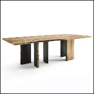 Natural and Burnt Oak Raw Dining Table 154-Oak Raw