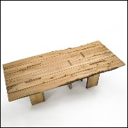 Table de repas avec structure en bois brut de chêne massif naturel 154-Oak Raw