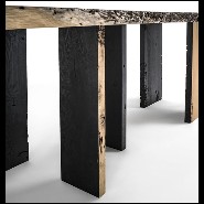 Natural and Burnt Oak Raw Dining Table 154-Oak Raw