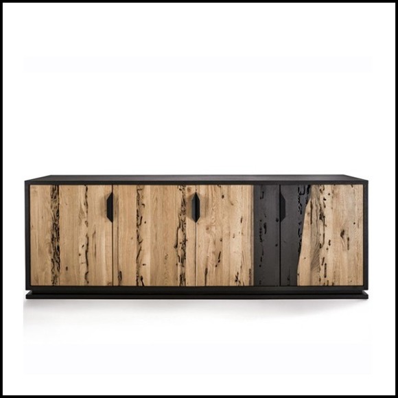 Buffet avec toute la structure en bois brut de chêne massif 154-Burnt Oak Raw