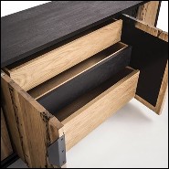 Buffet avec toute la structure en bois brut de chêne massif 154-Burnt Oak Raw