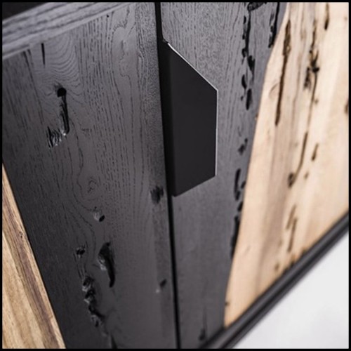 Natural and Burnt Oak Raw Sideboard 154-Burnt Oak Raw