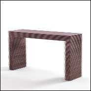 Console avec structure sculptée à la main en bois de noyer massif verni 163-Lines