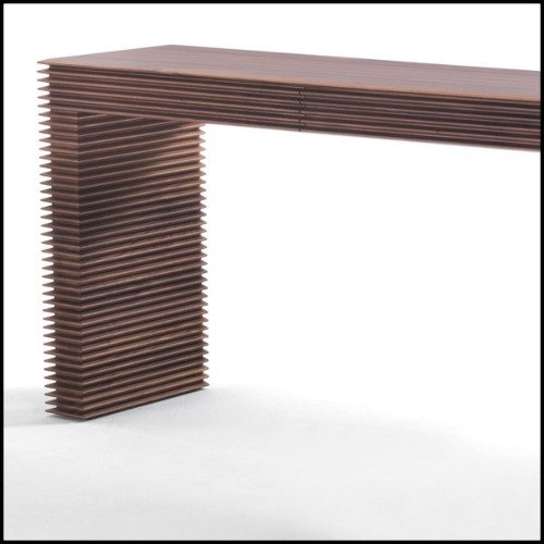 Console avec structure sculptée à la main en bois de noyer massif verni 163-Lines