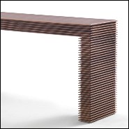 Console avec structure sculptée à la main en bois de noyer massif verni 163-Lines