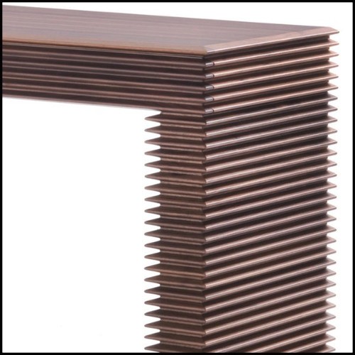 Console avec structure sculptée à la main en bois de noyer massif verni 163-Lines