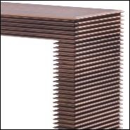 Console avec structure sculptée à la main en bois de noyer massif verni 163-Lines