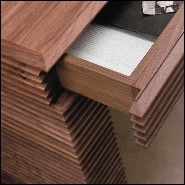 Console avec structure sculptée à la main en bois de noyer massif verni 163-Lines