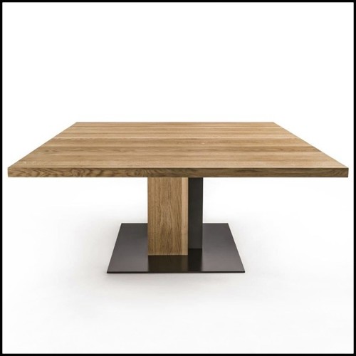 Table de repas en bois de cèdre aromatique naturel et massif et en acier brut 154-Cedar and Steel